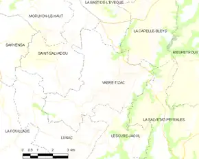 Poziția localității Vabre-Tizac