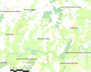 Poziția localității Viala-du-Tarn