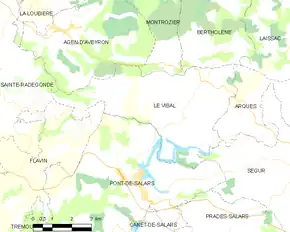 Poziția localității Le Vibal