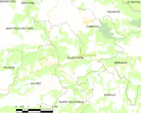 Poziția localității Villecomtal