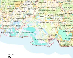 Poziția localității Arles