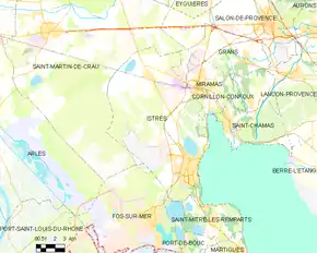 Poziția localității Istres