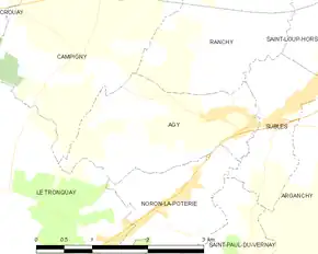 Poziția localității Agy