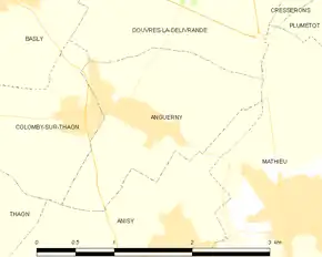 Poziția localității Anguerny