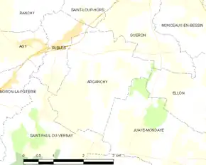 Poziția localității Arganchy