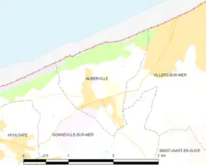 Poziția localității Auberville