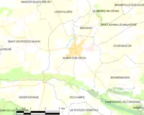 Poziția localității Aunay-sur-Odon