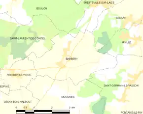 Poziția localității Barbery