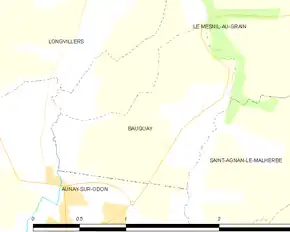 Poziția localității Bauquay