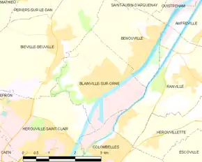 Poziția localității Blainville-sur-Orne