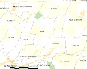 Poziția localității Blay