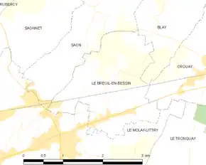Poziția localității Le Breuil-en-Bessin