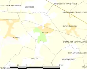 Poziția localității Brouay