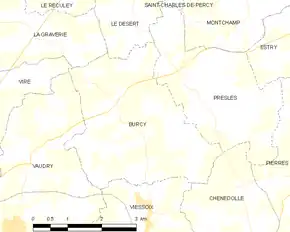 Poziția localității Burcy