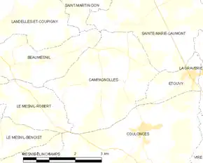Poziția localității Campagnolles