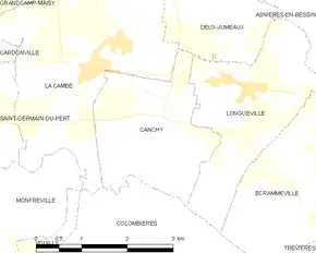 Poziția localității Canchy