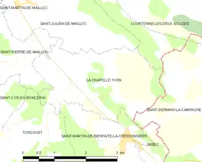 Poziția localității La Chapelle-Yvon