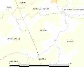 Poziția localității Chouain
