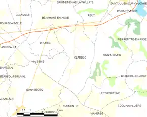 Poziția localității Clarbec