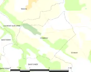 Poziția localității Combray
