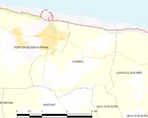Poziția localității Commes