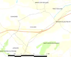 Poziția localității Coulvain