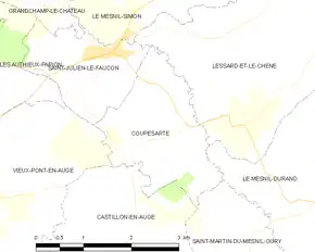 Poziția localității Coupesarte