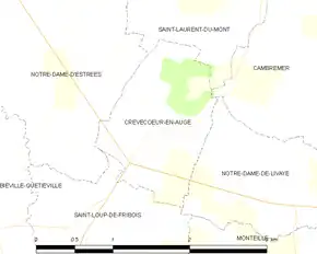 Poziția localității Crèvecœur-en-Auge