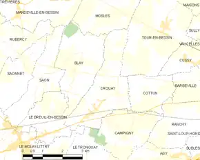 Poziția localității Crouay