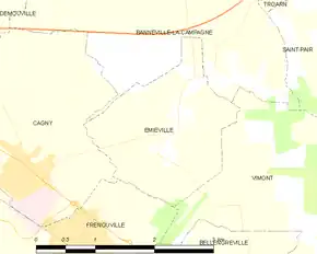Poziția localității Émiéville