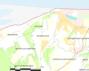Poziția localității Équemauville