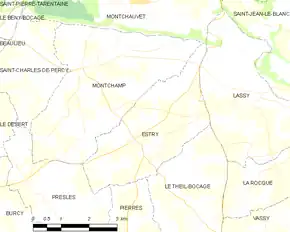 Poziția localității Estry