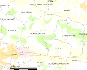 Poziția localității Hermival-les-Vaux