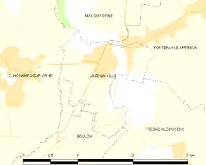 Poziția localității Laize-la-Ville