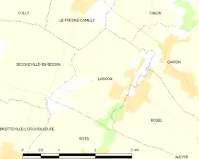 Poziția localității Lasson