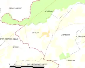 Poziția localității Litteau