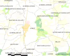 Poziția localității Livarot