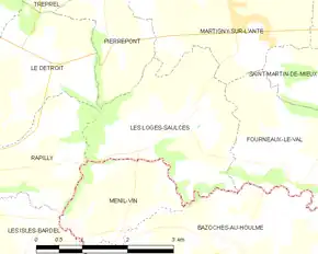 Poziția localității Les Loges-Saulces
