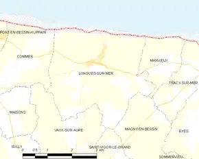 Poziția localității Longues-sur-Mer