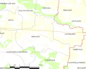 Poziția localității Marolles