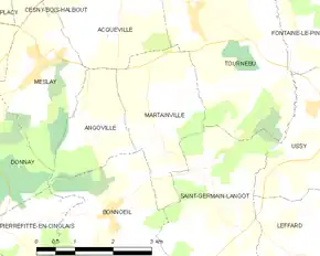 Poziția localității Martainville