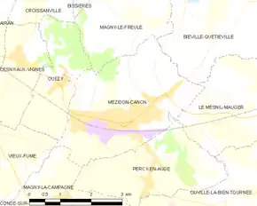 Poziția localității Mézidon-Canon