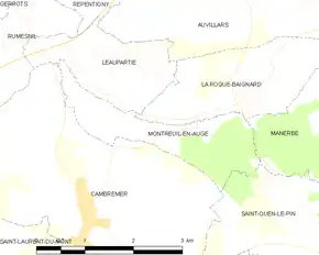 Poziția localității Montreuil-en-Auge