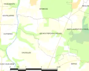 Poziția localității Les Moutiers-en-Cinglais