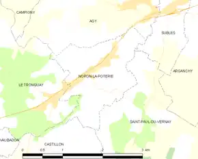 Poziția localității Noron-la-Poterie
