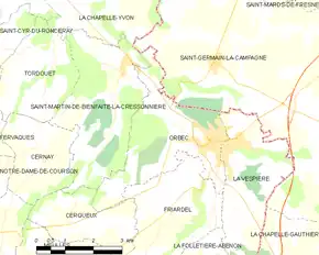 Poziția localității Orbec