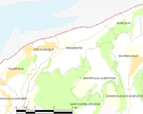 Poziția localității Pennedepie