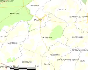 Poziția localității Planquery