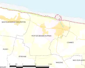 Poziția localității Port-en-Bessin-Huppain