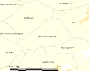 Poziția localității Poussy-la-Campagne